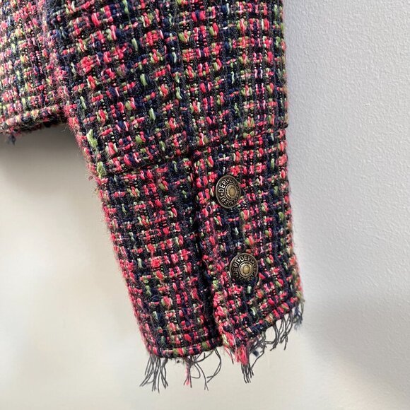 DEPT BV Tweed Women's Blazer Navy Pink Military Size Small‎ - Picture 8 of 10